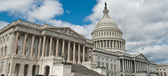 George Mason University is located near Washington DC. Photo of U.S. Capitol building, Capitol Hill